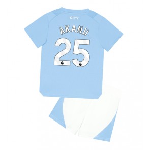 Manchester City Manuel Akanji #25 Replika Babytøj Hjemmebanesæt Børn 2023-24 Kortærmet (+ Korte bukser)